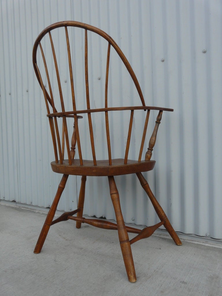 Unknown Early American Windsor Arm Chair Faux Bamboo For Sale