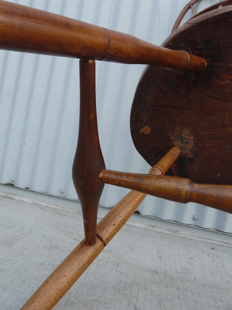 Early American Windsor Arm Chair Faux Bamboo For Sale 3