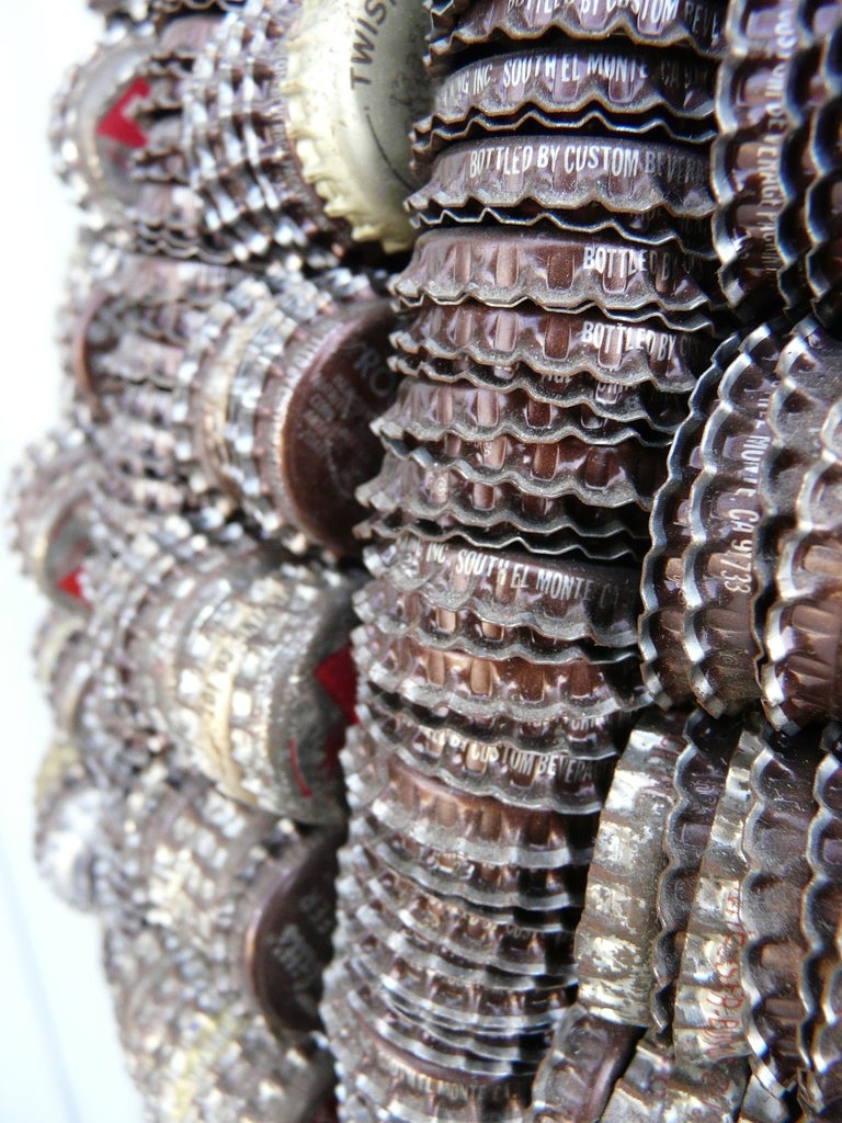 American Monumental Clare Graham Bottle Cap Sculpture Torchiere For Sale