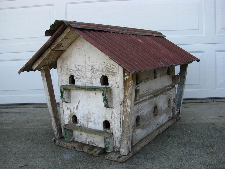 American Large Old Dovecote Folk Art Birdhouse For Sale
