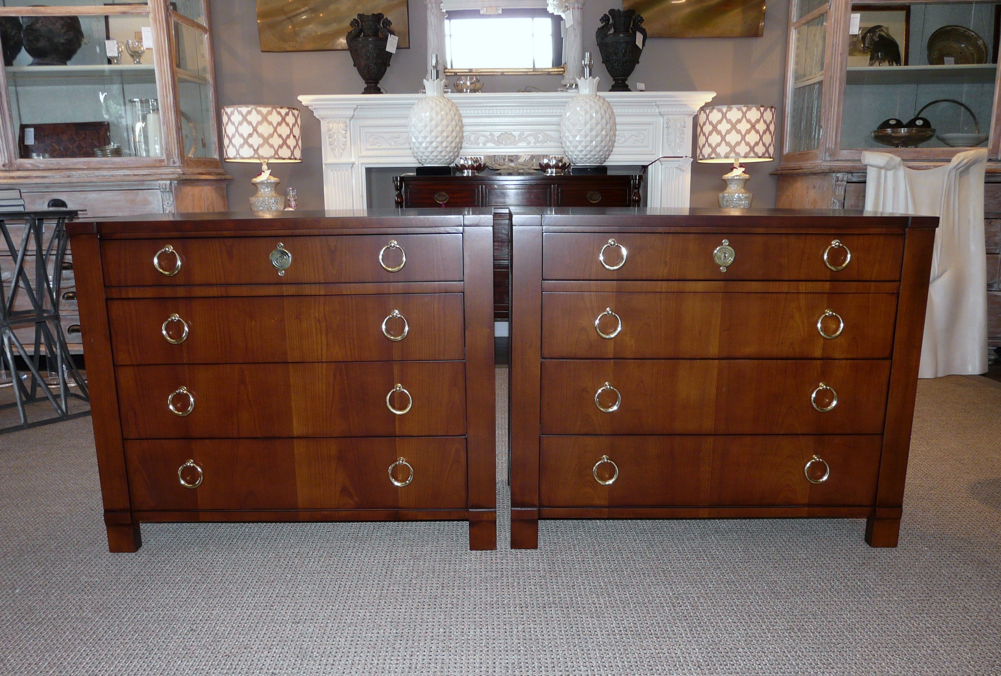 Pair Bachelor Chests by Baker Vintage Hollywood Regency Neoclassic For Sale