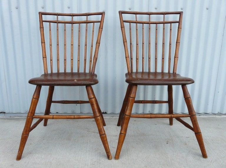 Pair of Birdcage Windsor side chairs dating to late1700's, early 1800's in my best estimation. Structurally original and sound. 

Priced individually