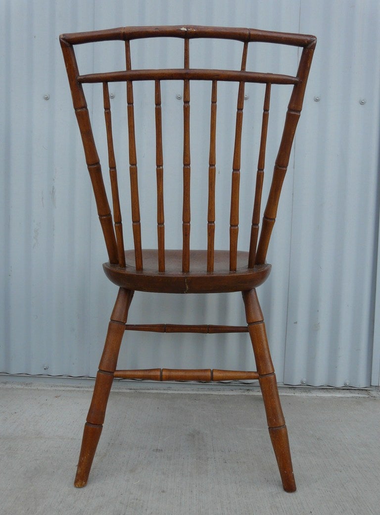 19th Century Pair Early American Birdcage Windsor Chairs For Sale