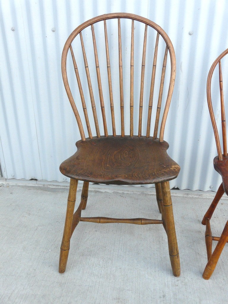American Colonial Very Old American Hoop Back Windsor Chair For Sale