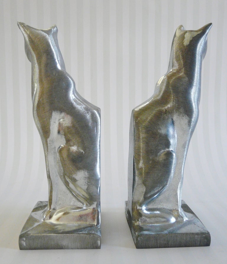 Mid-20th Century Pair Vintage Frankart Cat Bookends Art Deco