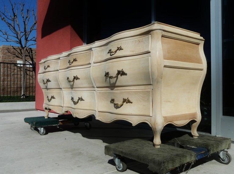 American 1930's Rococo style  Bombe 9 Drawer Chest Dresser  For Sale