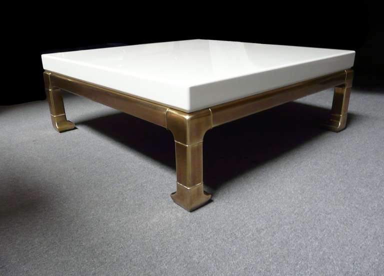 Mastercraft Faux Bamboo Brass & Lacquer Coffee Table