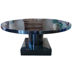 Black Piano Lacquer Dining or Center Pedestal Table