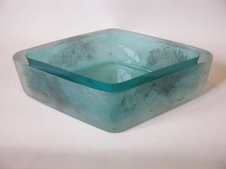 Massive Murano Scavo Bowl by Cenedese Mid Century Modernist