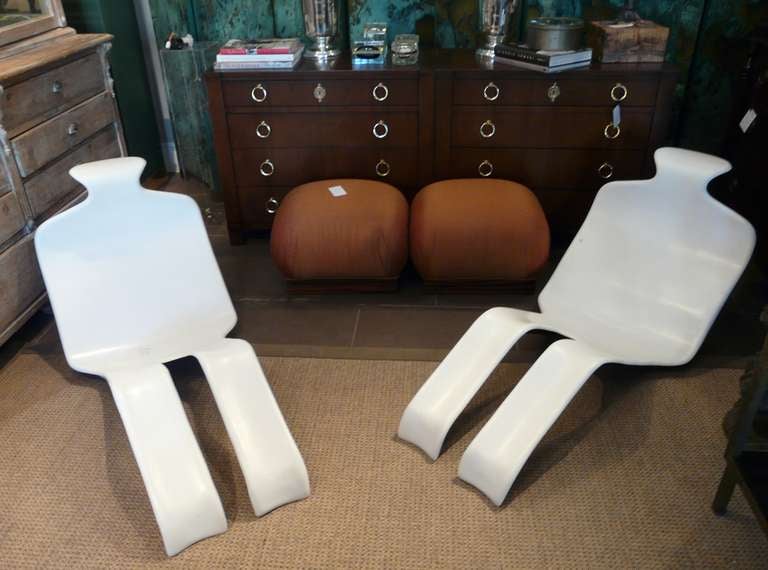 Rare Pair Olivier Mourgue Bouloum Chaises Airborne 1967