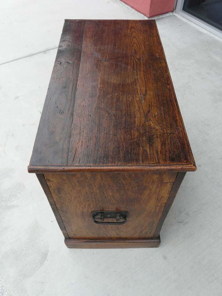 19th Century Antique Carriage House Chest Hand Tooled English Oak 19th c Wonderful Size For Sale