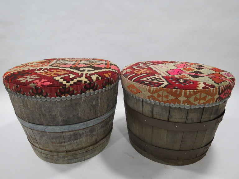 Vintage Wine Barrels, Pair