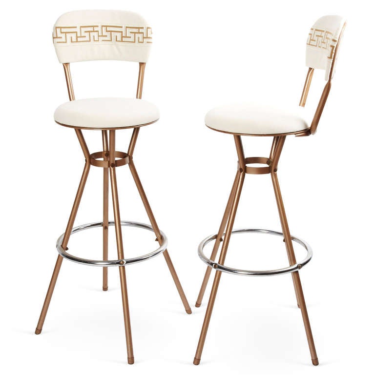 Vintage Bar Stools, S/4 In Excellent Condition For Sale In Greenwich, CT