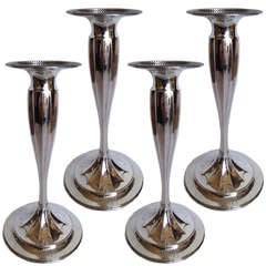 Tiffany & Co. New York Sterling Suite of Four Candlesticks circa 1920