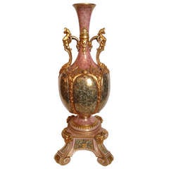 Large and Impressive Coalport Vase on Stand circa 1900 England