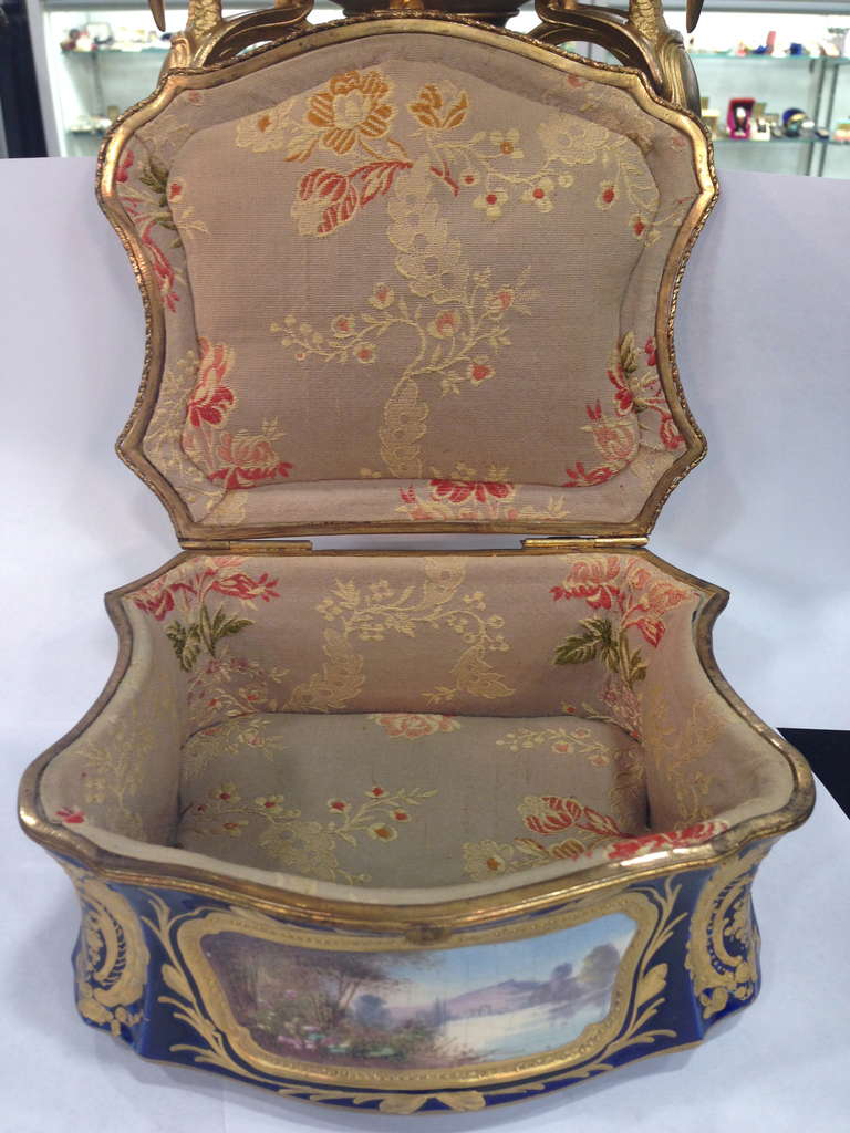 Antique Sevres Table Casket Handpainted Rare Shape Multiple Scenes 19th Century For Sale 2