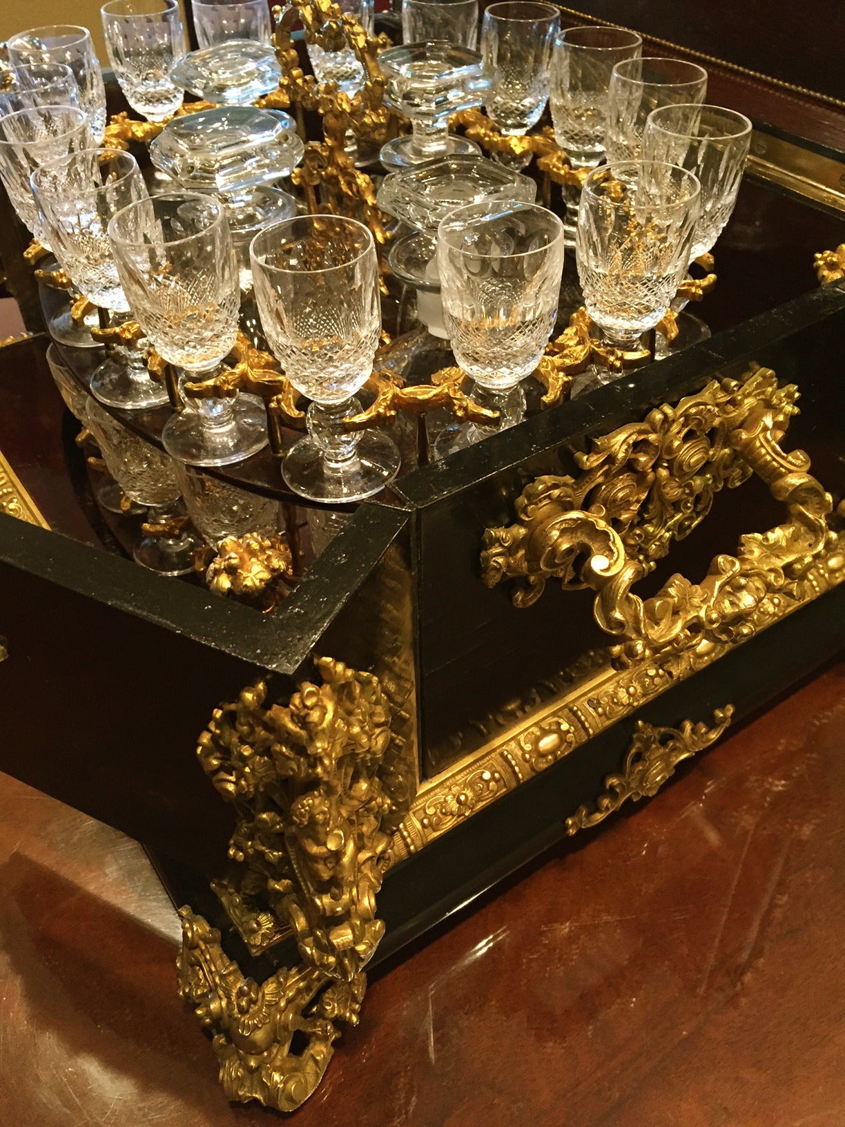 Extraordinary French Gilt Bronze-Mounted Tantalus Set Service for 32, circa 1870 For Sale 4