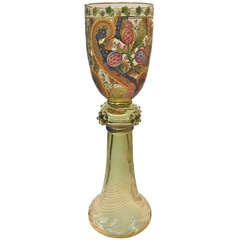 Very Rare Austrian Enameled Wine Stem Art Nouveau c.1900