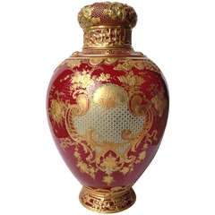 Antique Large Royal Crown Derby Ginger Jar Shape Urn circa 1890s