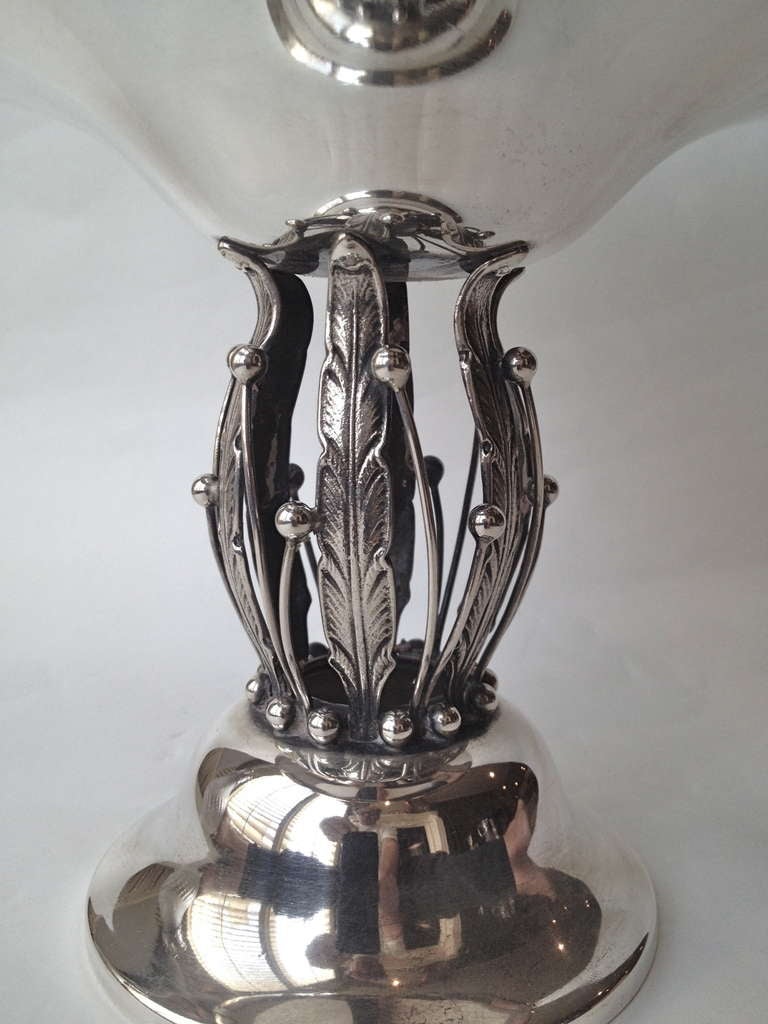 Art Deco Mid-Century Sterling Compote of Modern Design Attributed to Hans Christensen For Sale