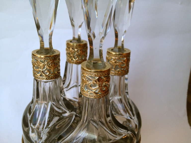 20th Century Fine Gentleman's Gilt Bronze Brandy and Cigar Set Art Nouveau Period c.1900