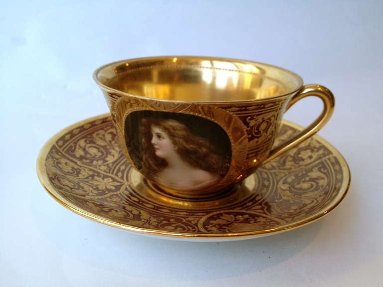 20th Century Worlds Most Beautiful Tea Set Royal Vienna Style with Portraits circa 1900