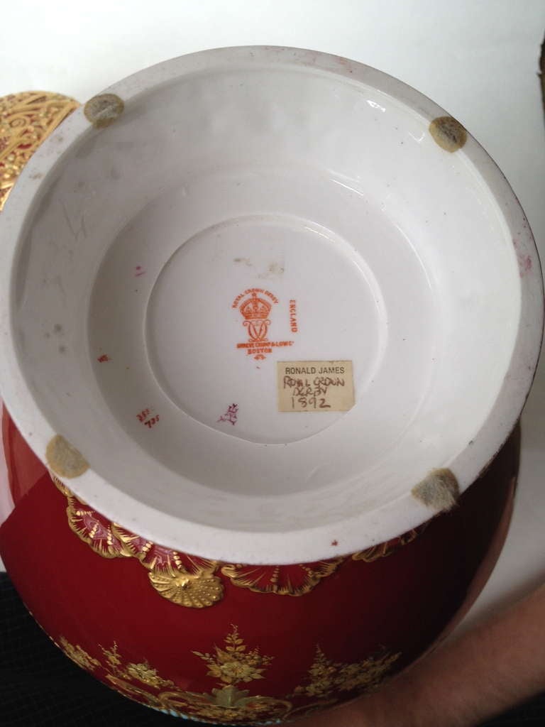 Large Royal Crown Derby Ginger Jar Shape Urn circa 1890s 3
