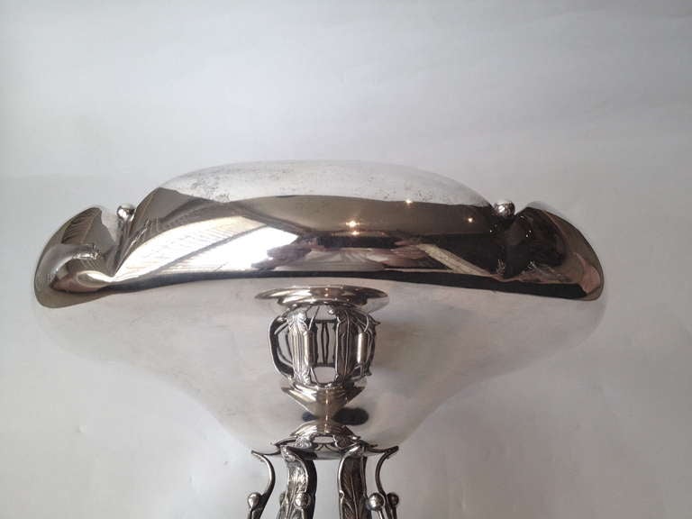 Mid-20th Century Mid-Century Sterling Compote of Modern Design Attributed to Hans Christensen For Sale