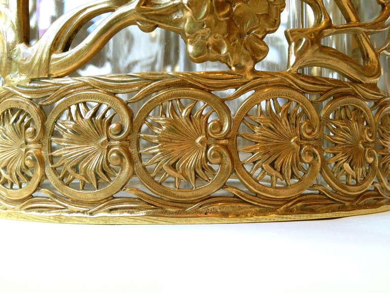 Fine Gentleman's Gilt Bronze Brandy and Cigar Set Art Nouveau Period c.1900 2