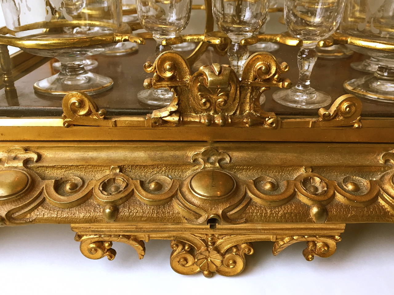 Louis XVI  French Gilt Bronze Tantalus Drinking Set 19th Century Massive For Sale