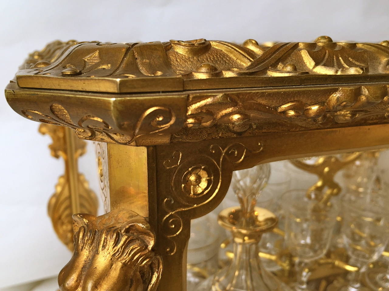  French Gilt Bronze Tantalus Drinking Set 19th Century Massive In Excellent Condition For Sale In Redding, CA