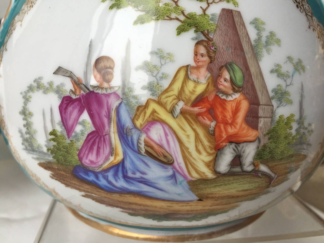 Gilt Wonderful Cache Pots by Helena Wolfsohn Dresden, Germany, 19th Century For Sale