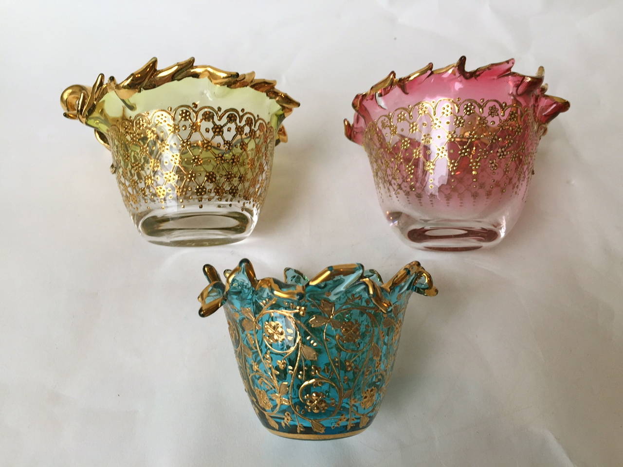 Very Unusual Rare Moser Cups and Saucers, circa 1900 4