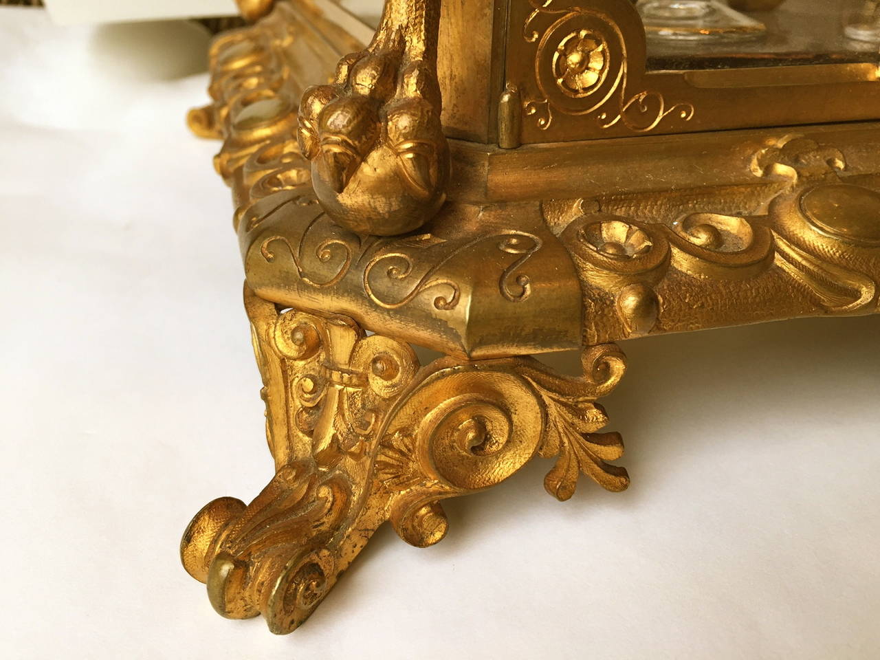 Late 19th Century French Gilt Bronze Tantalus Drinking Set 19th Century Massive For Sale