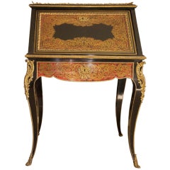 Fine 19thc Boulle Writing Desk Signed Maker Paris