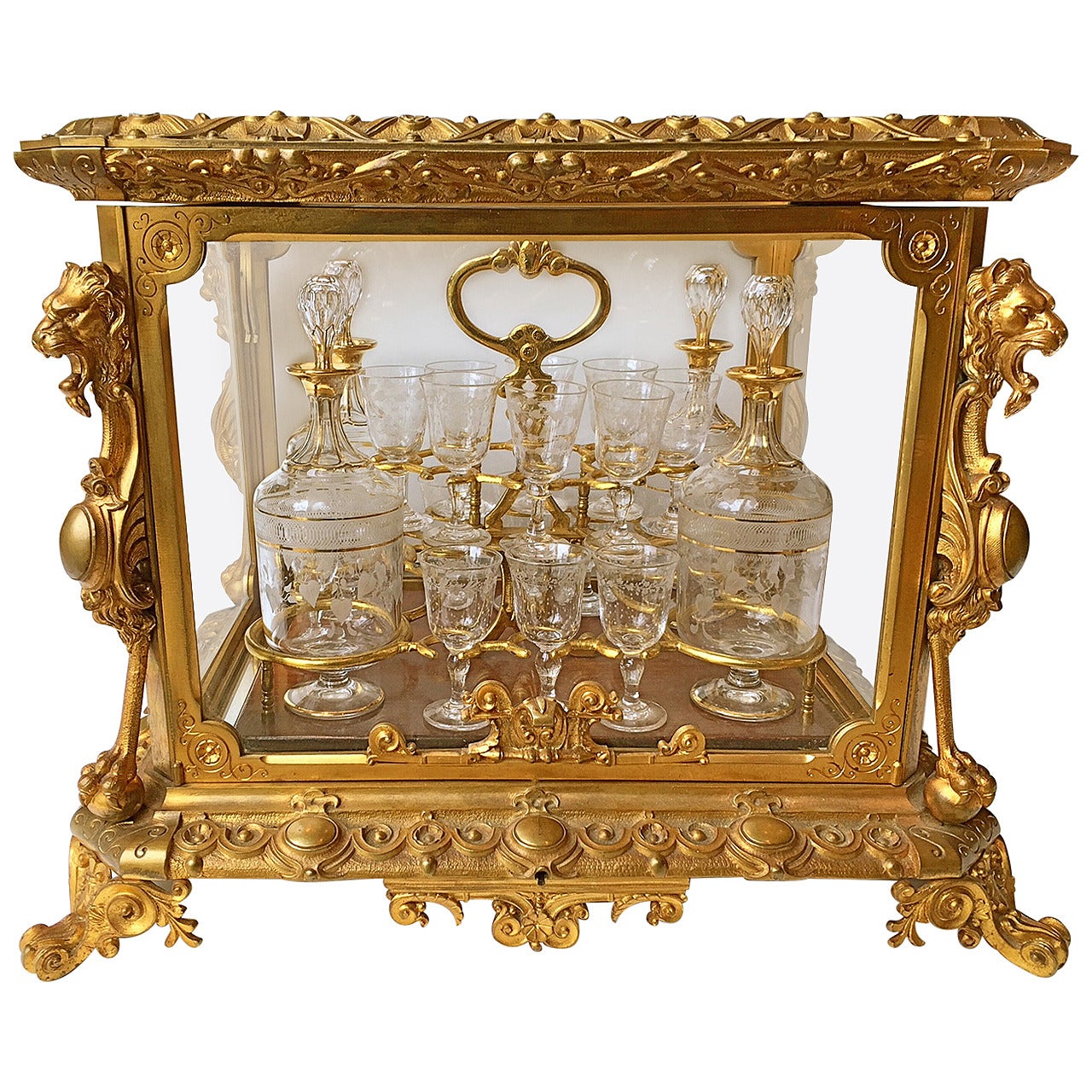  French Gilt Bronze Tantalus Drinking Set 19th Century Massive For Sale