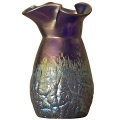 Loetz Lava art Glass Vase with Iridescent Glaze c.1900