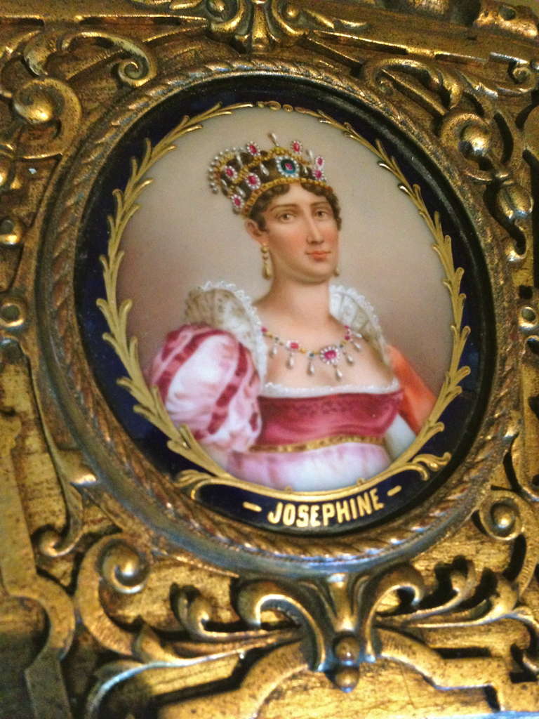 Vienna Porcelain Portrait Table Napoleon and Family 1860 Signed In Excellent Condition In Redding, CA