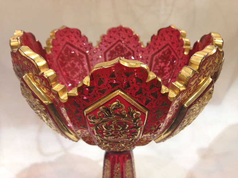 20th Century Moser Heavy Raised Paste Gilt Compote ca. 1900
