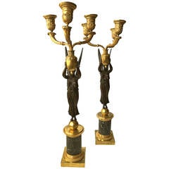 Third Empire Winged Figure of NIKE Candelabras, France, circa 1870