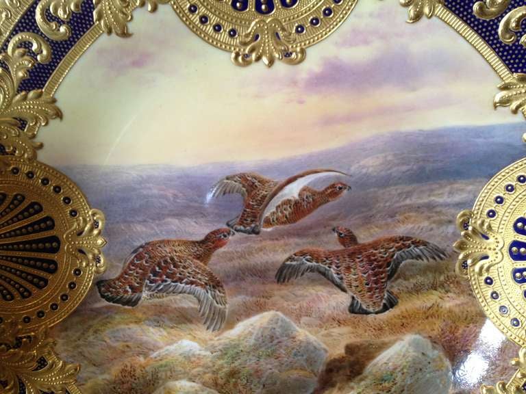 Set of Six Very Fine Royal Cauldon Audubon Plates c.1900 In Excellent Condition In Redding, CA