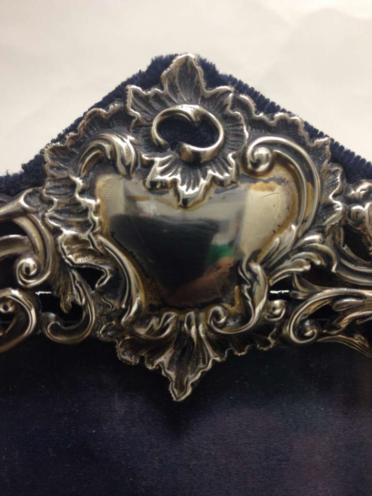 Unusual Double Heart Photo Frame English Sterling by John Cummings circa 1900 2
