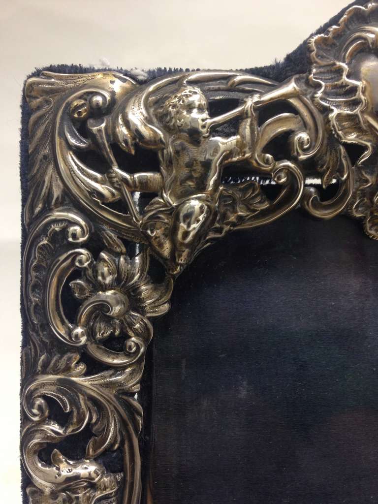 Unusual Double Heart Photo Frame English Sterling by John Cummings circa 1900 3