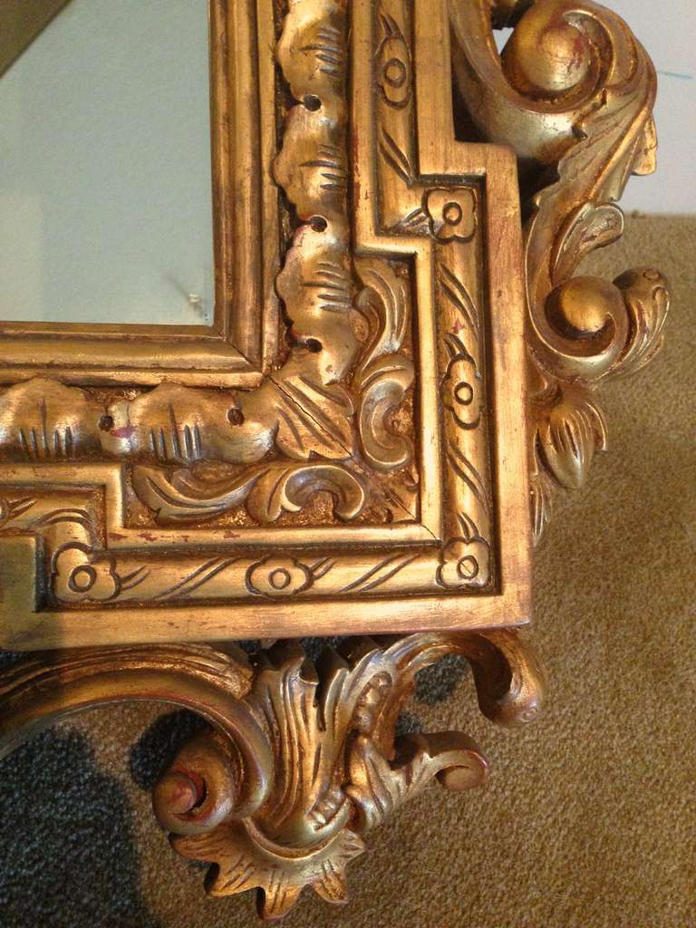 Regency Very Nice Carved and Gilt Figural Mirror, 20th Century For Sale