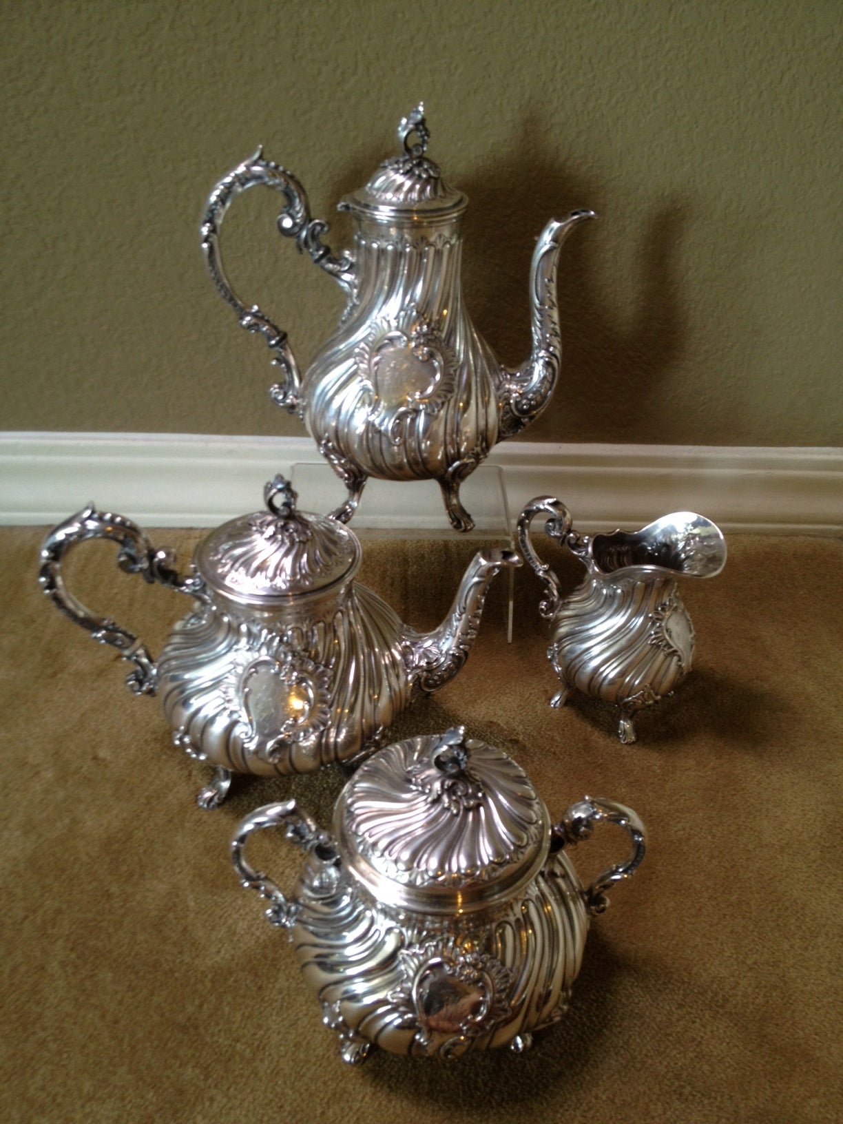 Fine 19th Century French Silver Tea Set For Sale
