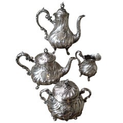 Fine 19th Century French Silver Tea Set Antique Fine 19th Century French Silver Tea Set