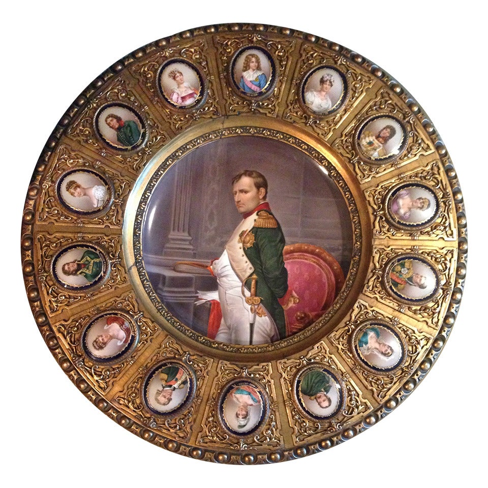 Vienna Porcelain Portrait Table Napoleon and Family 1860 Signed