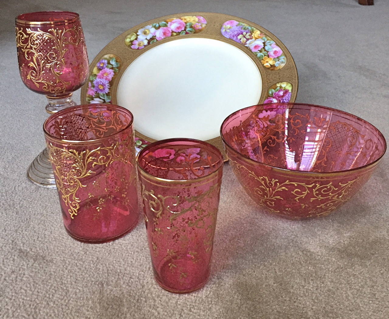 Austrian Fabulous Moser Glass Suite, circa 1900 For Sale