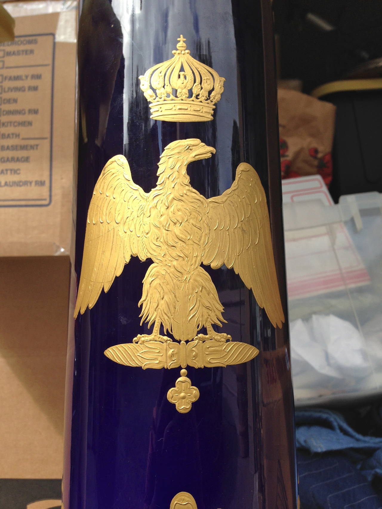 Napoleonic Porcelain Bronze and Onyx Columnar Pedestal Stand 19th Century