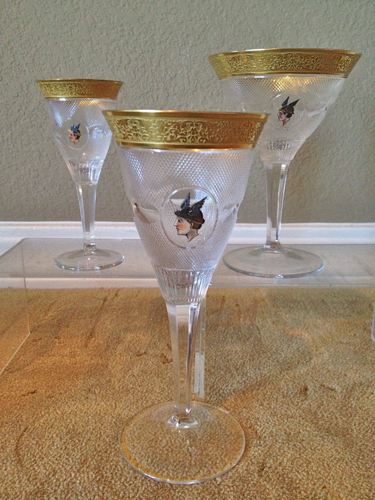 32pc Special Order Moser Glass Service Enameled Cartouche ca. 1940s